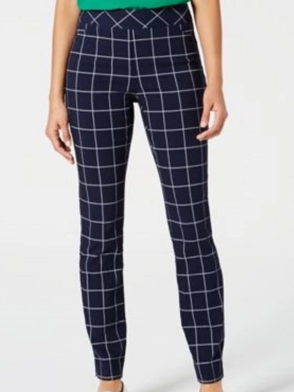 Charter Club Windowpane Stretch Ankle Pants